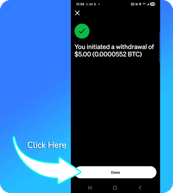 Withdrawal initiated